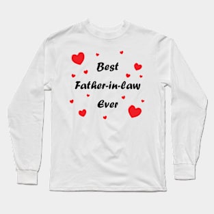 Best father in law ever heart doodle hand drawn design Long Sleeve T-Shirt